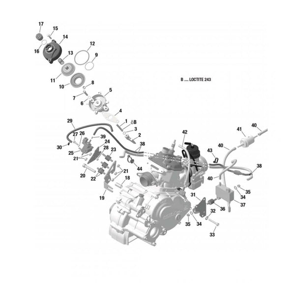 Udstødningsventil/Benzinpumpe & Tændspole