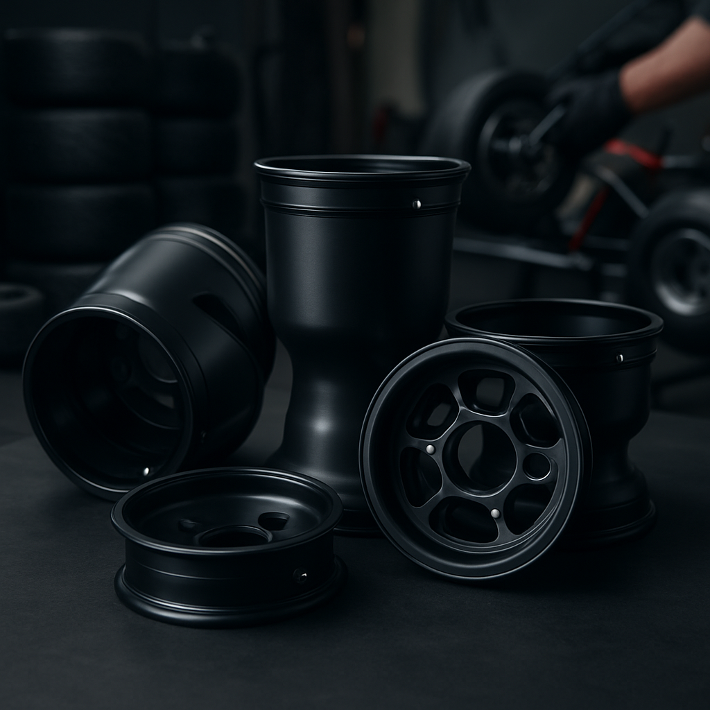 Fälgar collection image. Wheels, rims for Karting. Make it with a background of karting tyres while changing them