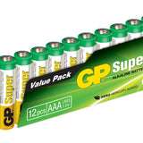 GP Super Alkaline AAA batteri, 24A/LR03, 12-pak
