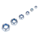 Sortiment med självlåsande muttrar, M4–M12, 53 delar