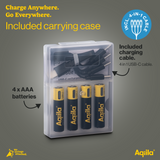 Aqiila Genopladeligt USB-C Lithium-batteri AAA 1,5V 4-pak
