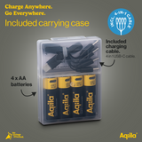 Aqiila Genopladeligt USB-C Lithium-batteri AA 1,5V 4-pak