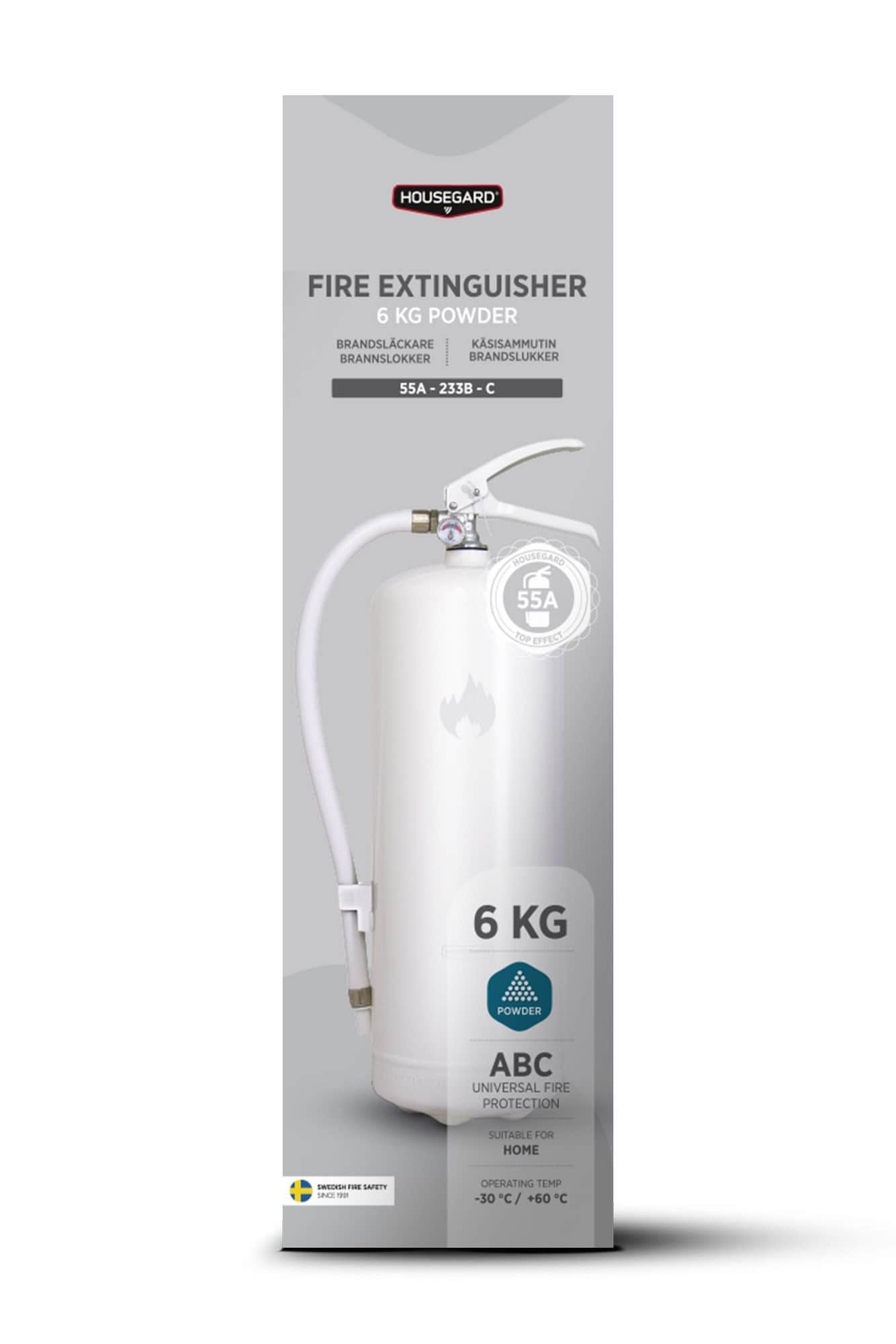 Brandslukker,Design by Housegard, 6 kg pulver PE6HRA, hvid