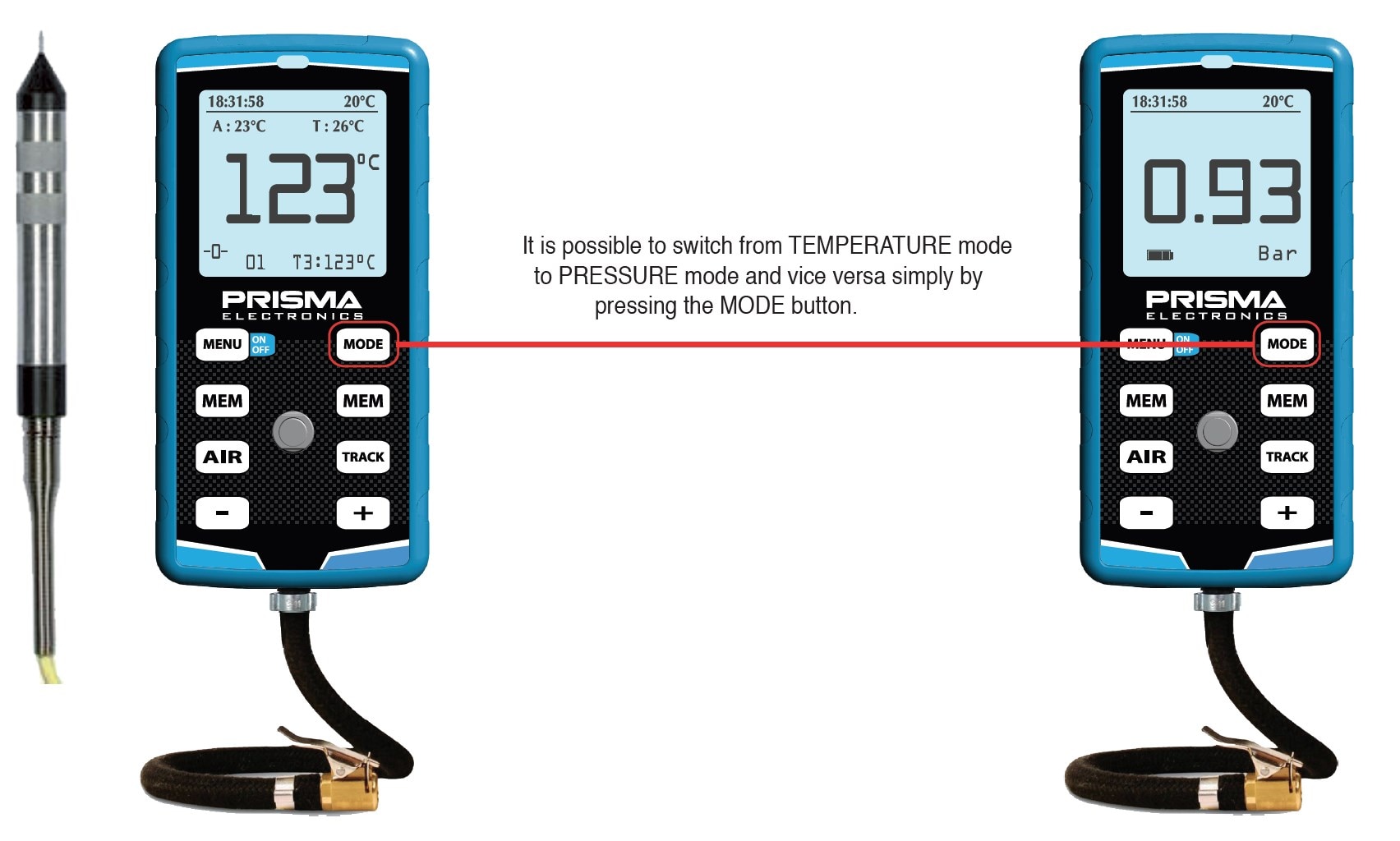 Dæktryksmåler + pyrometer hiprema 4