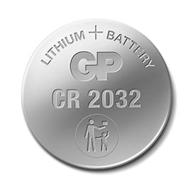 GP knapcelle, Lithium, CR2032, Sikkerhedsforsegling, 4-pak
