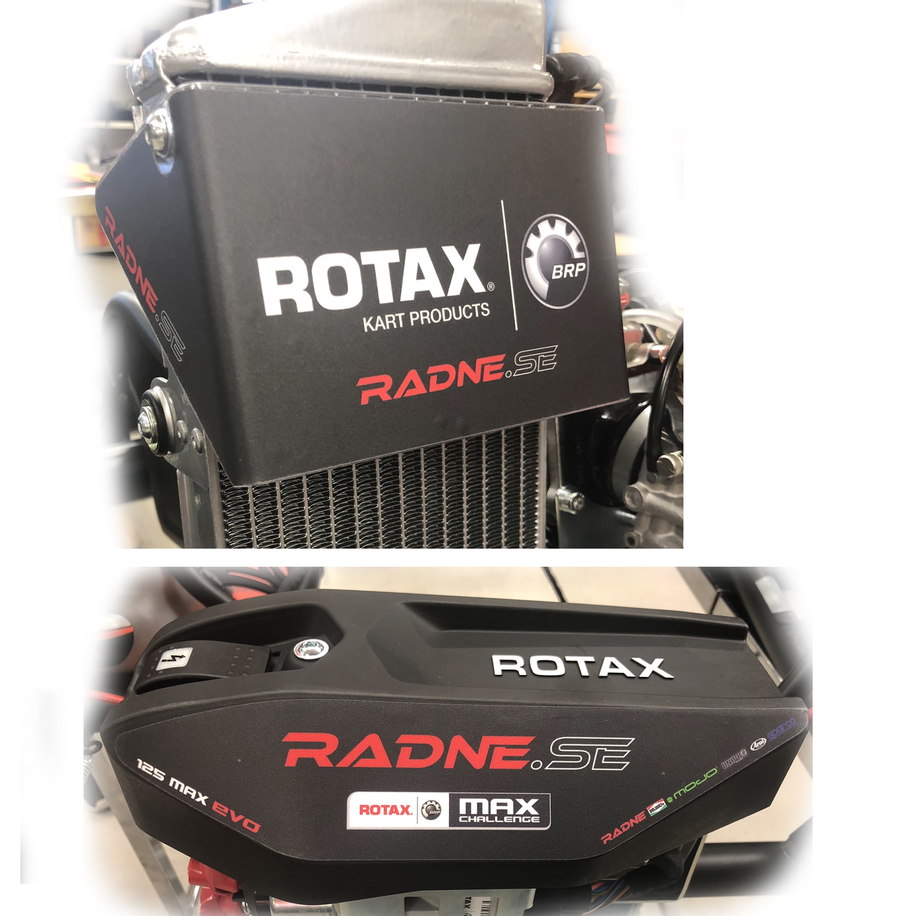 Radiator-mærkat Rotax Max/Junior Sort
