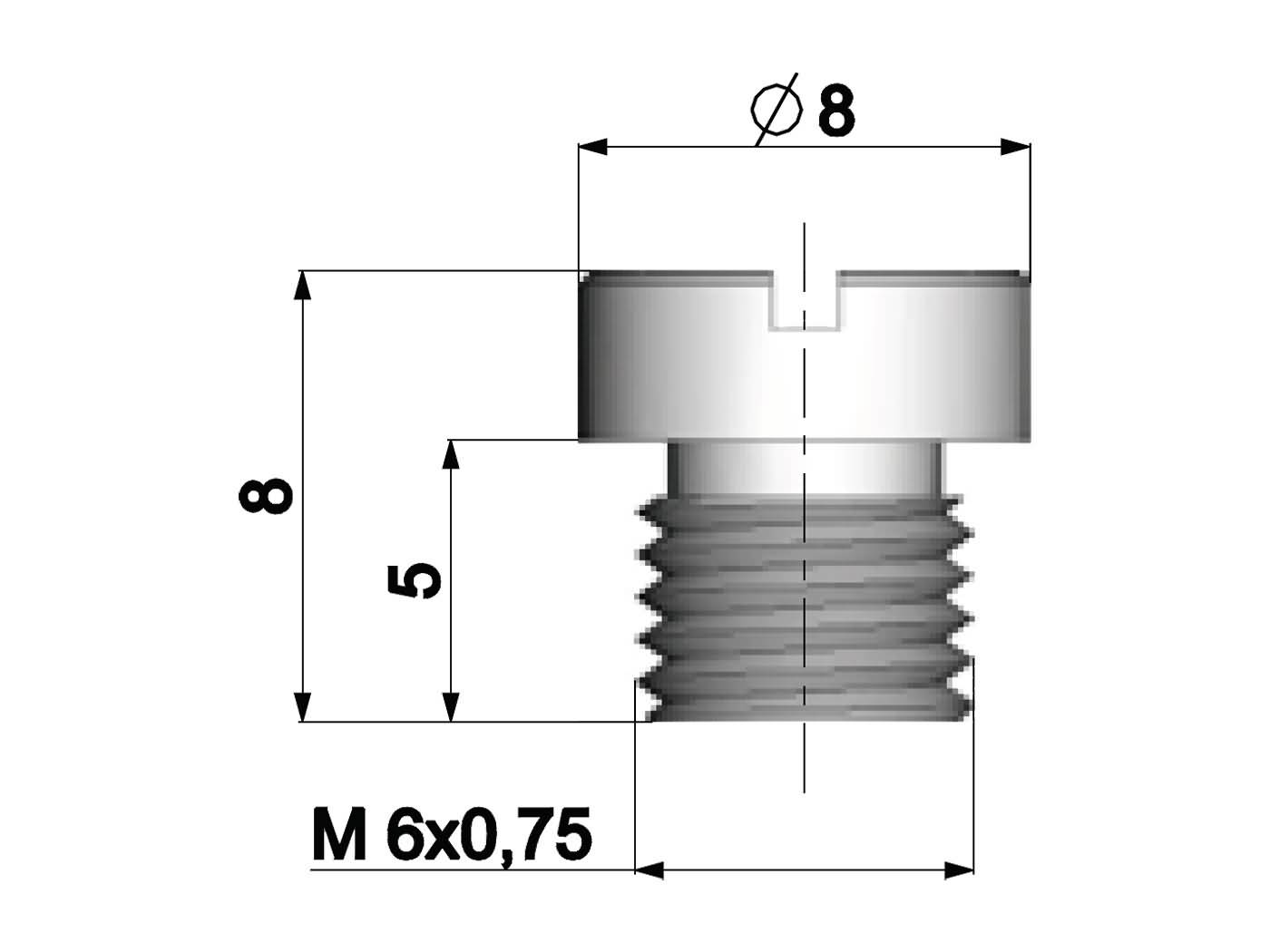 Dyse 140-158 6mm, til Dellorto